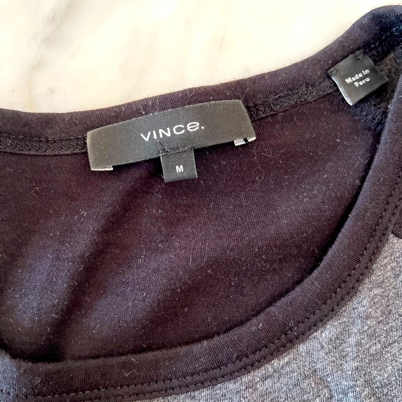 Vince Men's Pima Cotton Double Layer Baseball Crew Tee - Picture 4 of 9